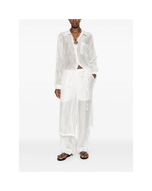 LA PISCINE White Long-Sleeve Shirt