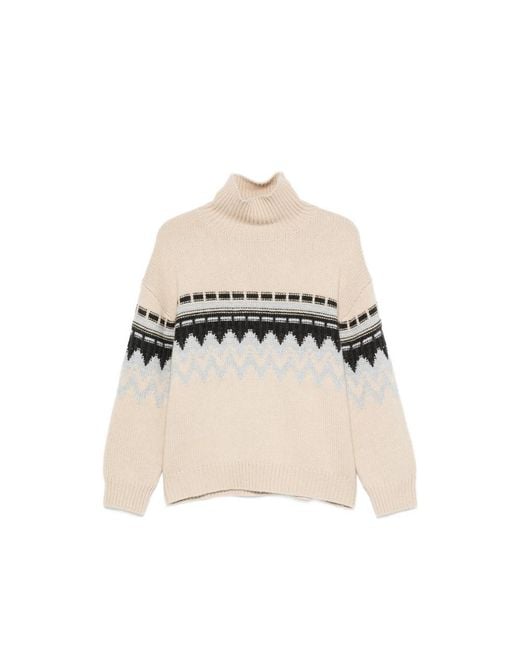 Allude Natural High-Neck Cashmere Sweater
