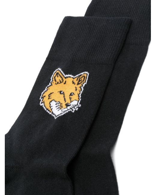 Maison Kitsuné Black Fox-Head Socks