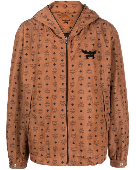 MCM Brown Monogram-print Hooded Jacket