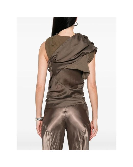 Entire studios Brown Asymmetric-Neck Top