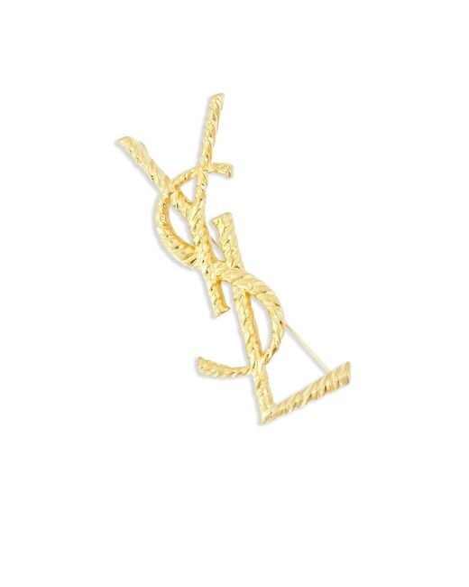 Saint Laurent Metallic Cassandre Brooche