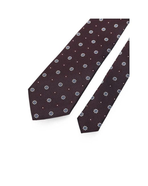 Saint Laurent Purple Jacquard-Weave Silk Tie for men