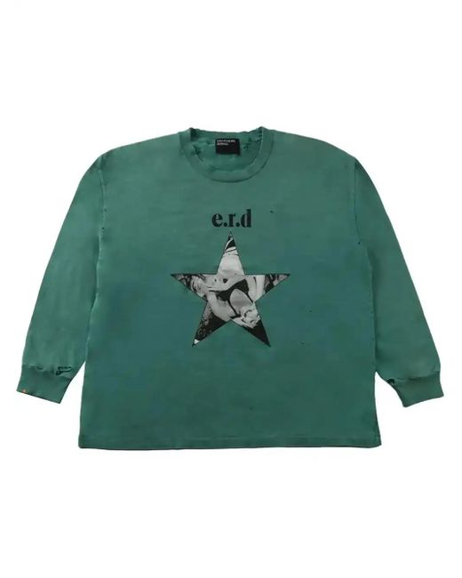 Enfants Riches Deprimes Green Graphic-Print Sweatshirt for men
