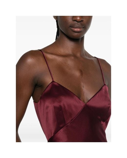 Max Mara Red Silk Satin Slip Dress
