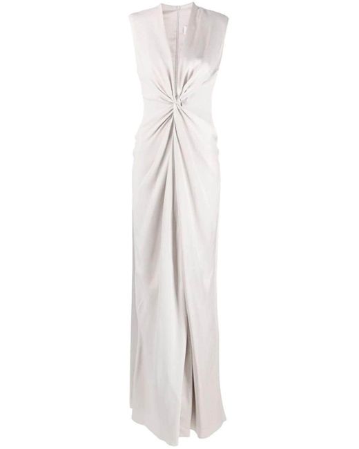 Max Mara White Twist-Front Gown