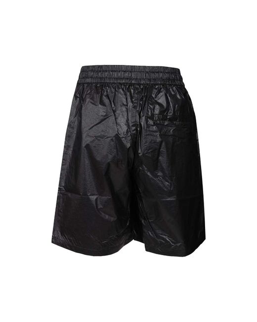 Arte' Black Logo-Print Metallic Shorts for men