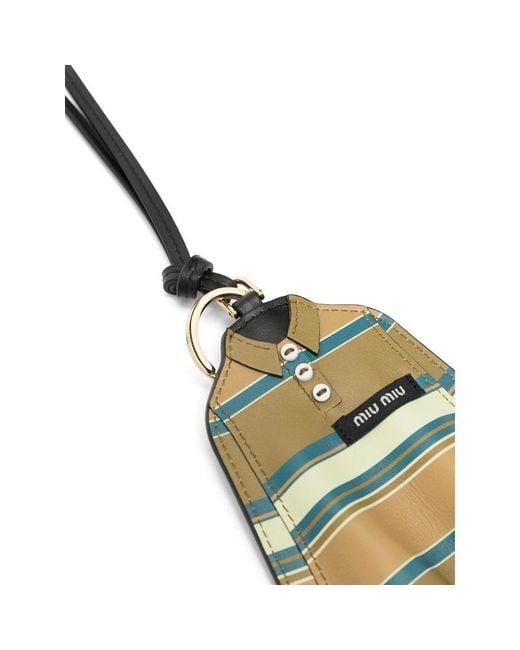 Miu Miu Metallic Leather Key Ring Trick