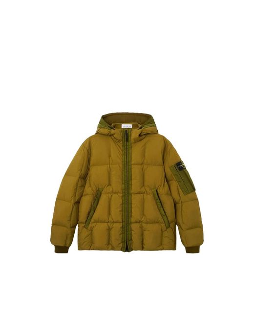 Stone Island Green 4100034 Garment Dyed Crinkle Reps Ny Down Jacket for men