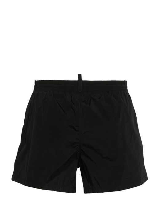 DSquared² Black Leaf-print Swim Shorts for men