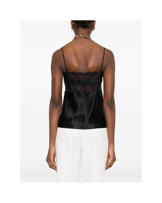 Nili Lotan Black Top With Lace Detail