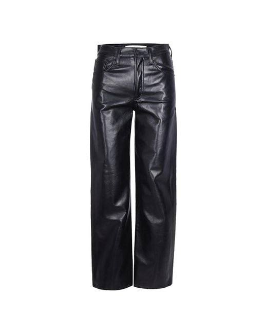 Agolde Gray Leather Trousers