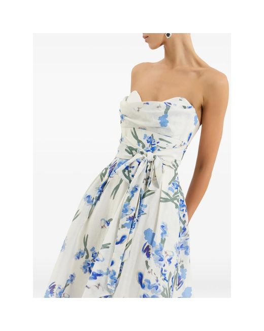 Rebecca Vallance Blue Sleeveless Bustier Dress