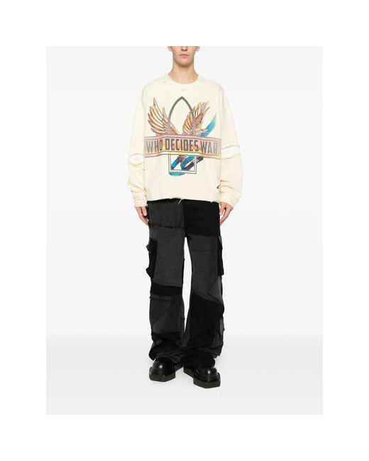 Who Decides War Natural Ribbon Tour Distressed Sweatshirt for men