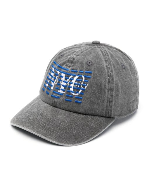 Who Decides War Blue Nyc Logo-Embroidered Stonewashed Cap for men