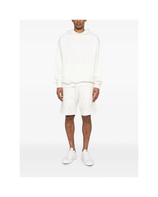 Vision Of Super White Flame-Embossed Hoodie for men