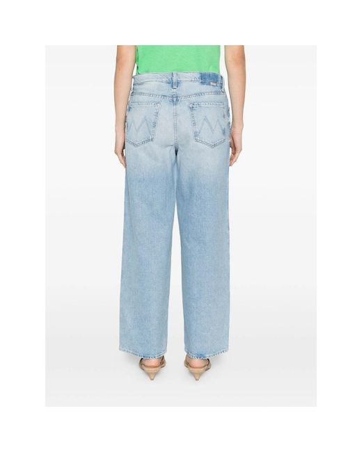 Mother Blue Straight Jeans