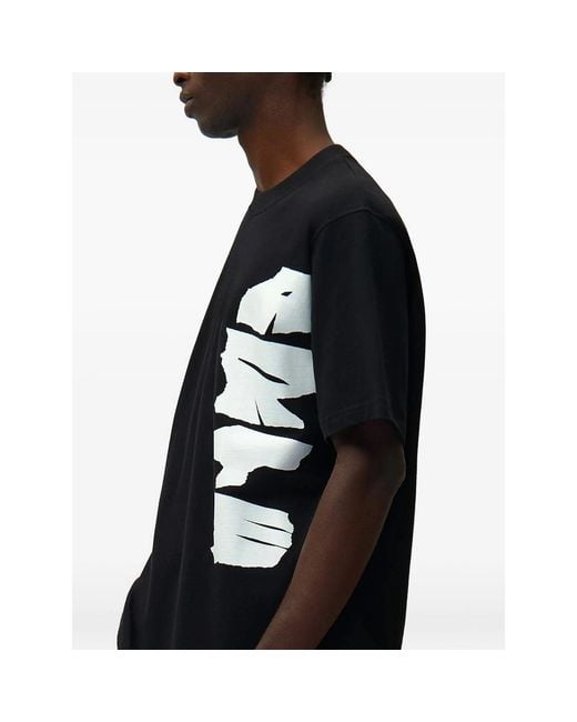 Arte' Black Logo-Print T-Shirt for men
