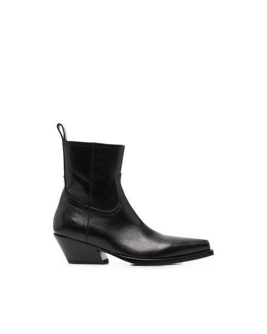 Ann Demeulemeester Black Pointed-Toe Ankle Boots