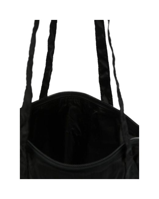 Prada Black Logo-Plaque Tote Bag