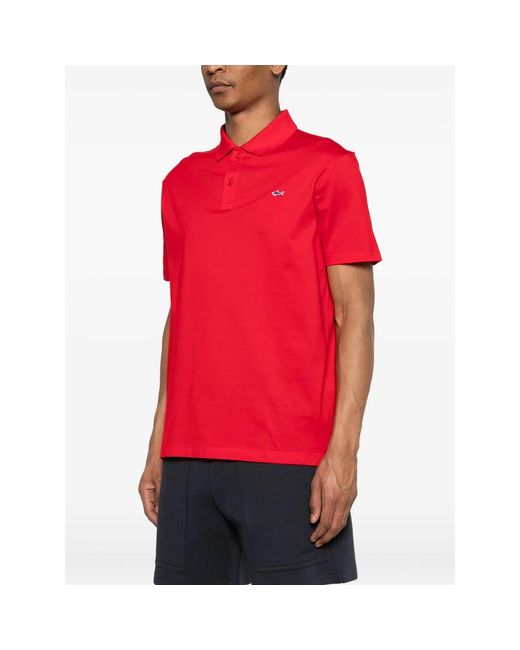 Paul & Shark Red Short-Sleeve Logo-Detail Polo Shirt for men