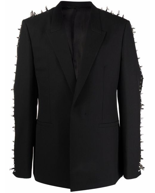 Givenchy Black Spike Studded Blazer Jacket for men