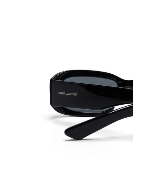 Saint Laurent Black Rectangle-Frame Sunglasses