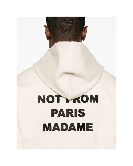 Drole de Monsieur White Logo-Print Cotton Hoodie for men