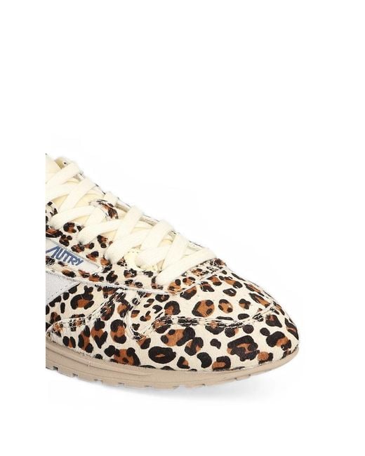 Autry Metallic Windspin Low Leopard-Print Leather Sneakers
