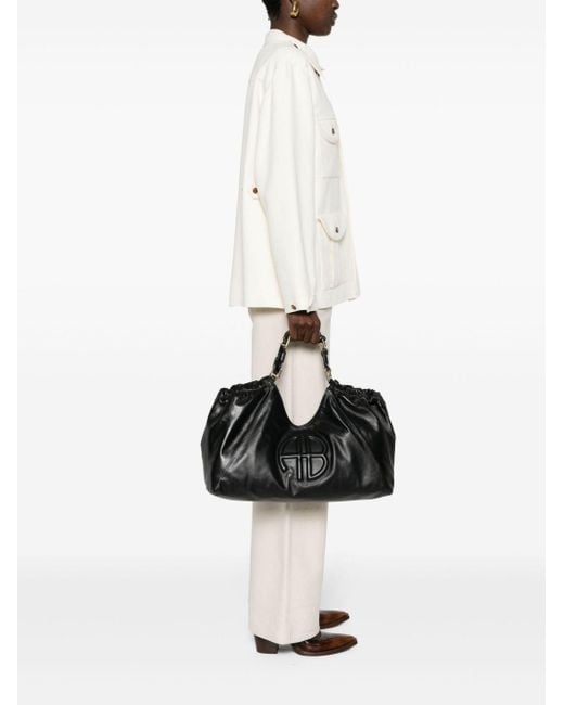 Anine Bing Black Medium Kate Leather Tote Bag