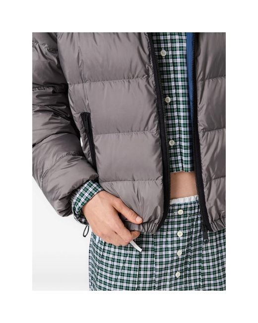 Miu Miu Gray Light Pongé Down Hoodie Jacket