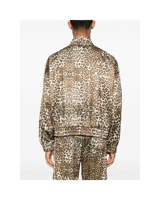 Cole Buxton Natural Leopard-Print Track Jacket for men