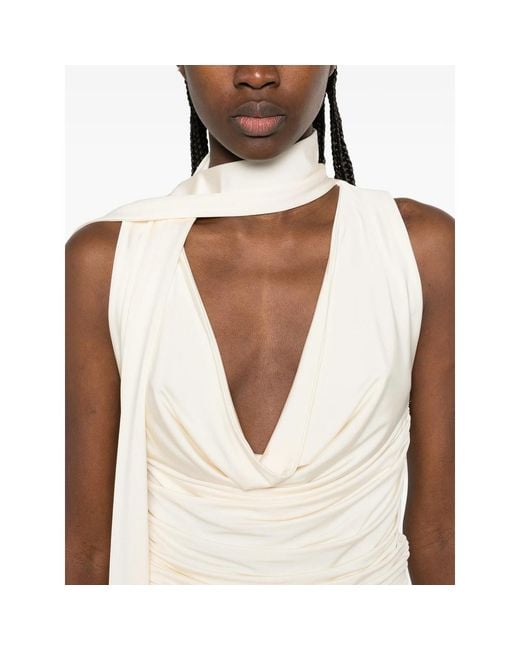 AYA MUSE Natural Self-Tie Draped Top