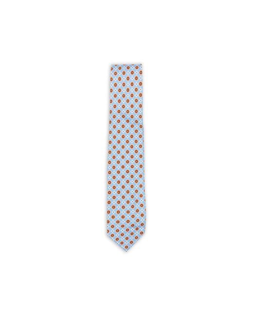 Barba Napoli Blue Floral-Print Tie for men
