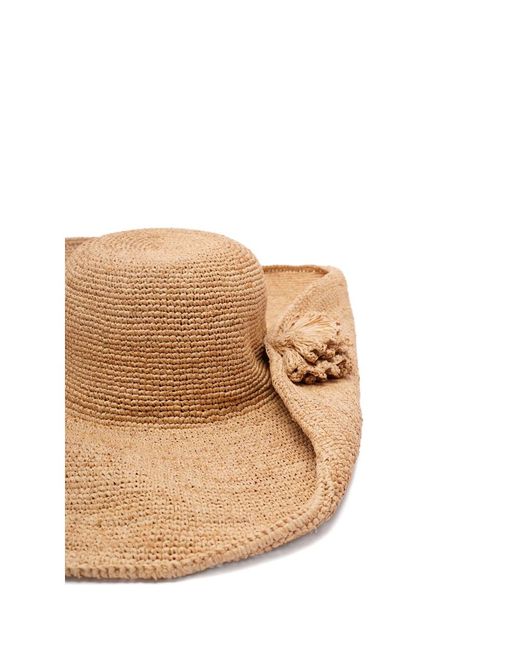 IBELIV Natural Raffia Tassel Hat
