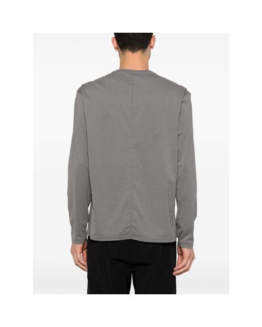 Hiking Patrol Gray Pocket Longsleeve Panelled T-Shirt for men
