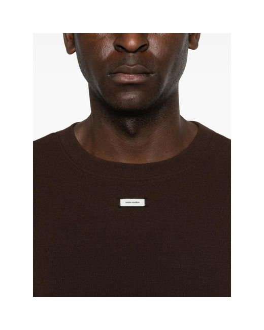 Entire studios Brown Logo-Label T-Shirt for men