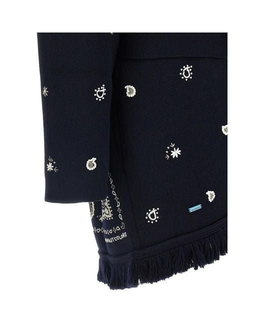 Alanui Blue Echoes Of The Bandana Cardigan