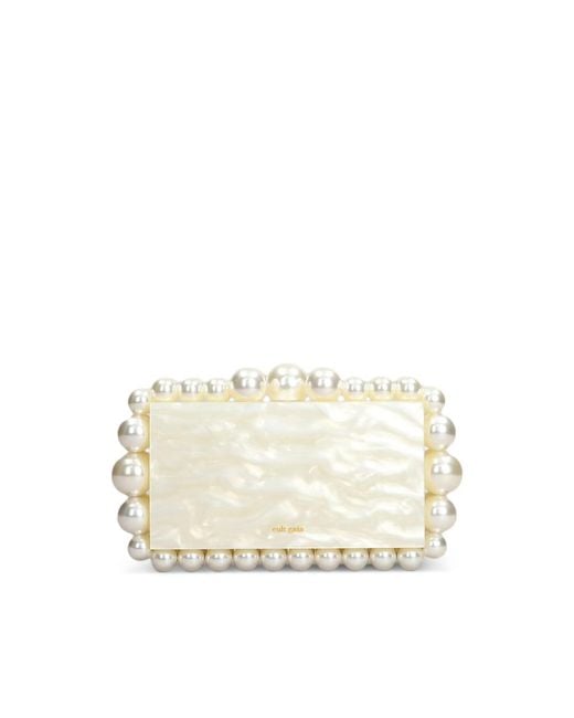 Cult Gaia Natural Eos Studded Clutch Bag