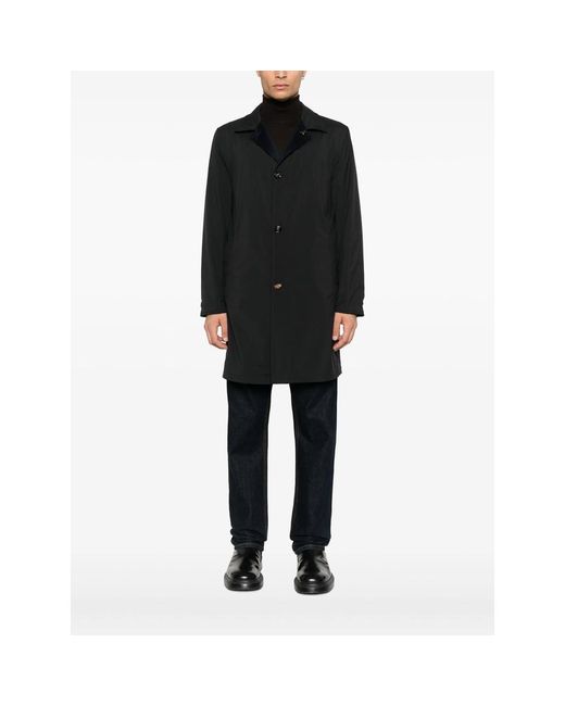 KIRED Black Button-Fastening Coat for men