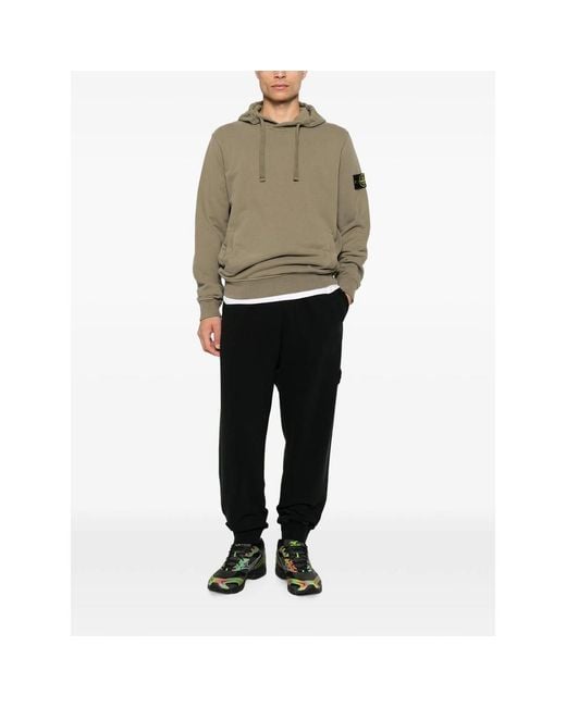 Stone Island Natural Logo-Patch Hoodie for men