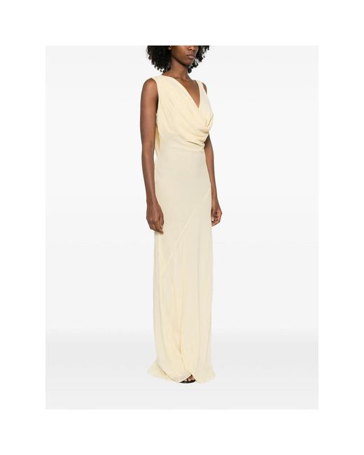 ANDAMANE White Minerva Cowl-Neck Maxi Dress