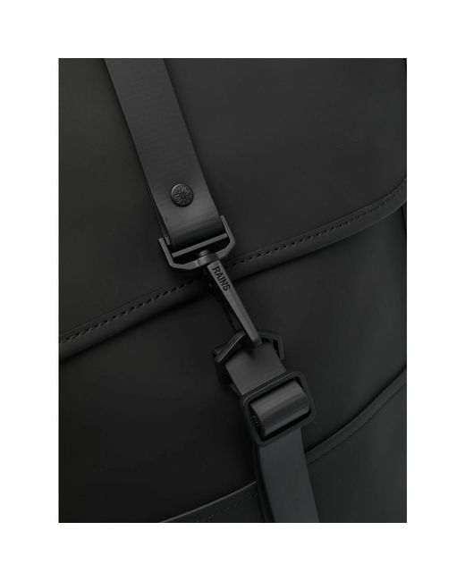 Rains Black Mini W3 Carabiner-Fastening Backpack