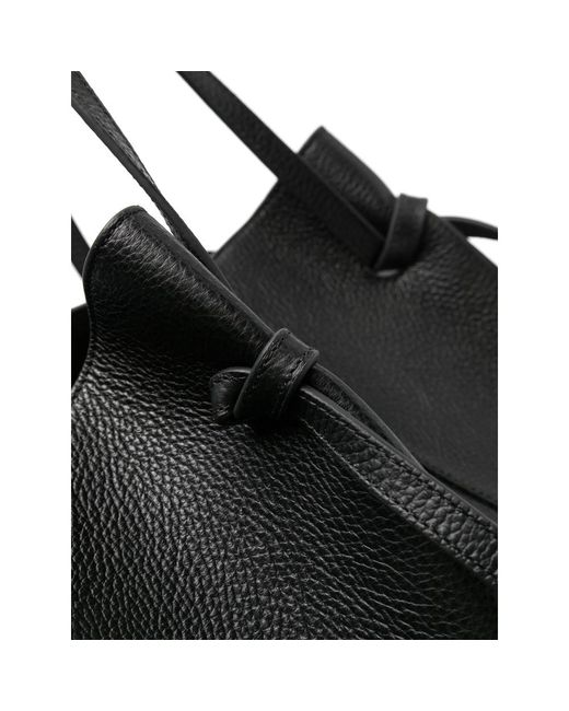 Yuzefi Black Mochi Pebbled Shoulder Bag