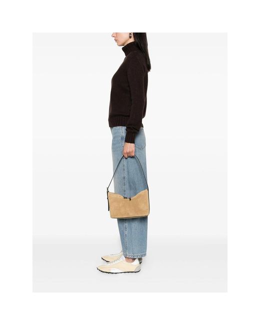 A.P.C. Natural A. P.C. Suede Zip-Fastening Shoulder Bag