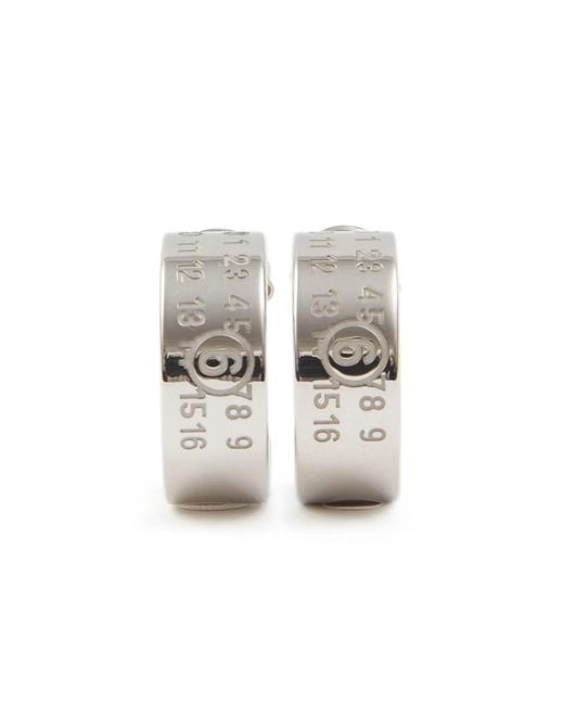 MM6 by Maison Margiela Multicolor Numeric Minimal Signature Hoop Earrings