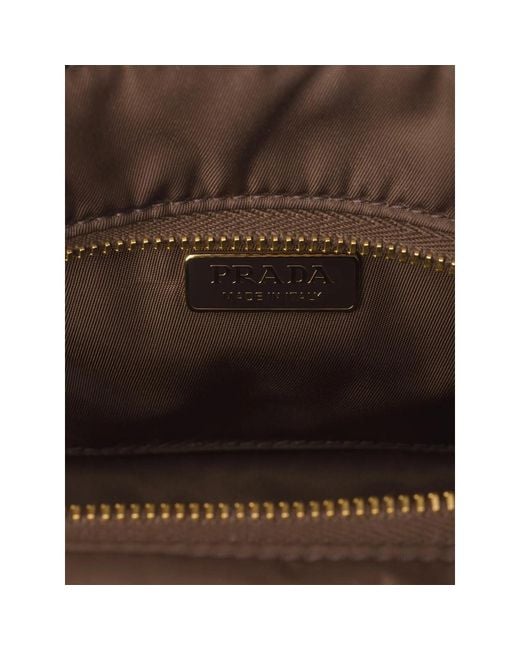 Prada Brown Explore Medium Re-Nylon Shoulder Bag With Flap