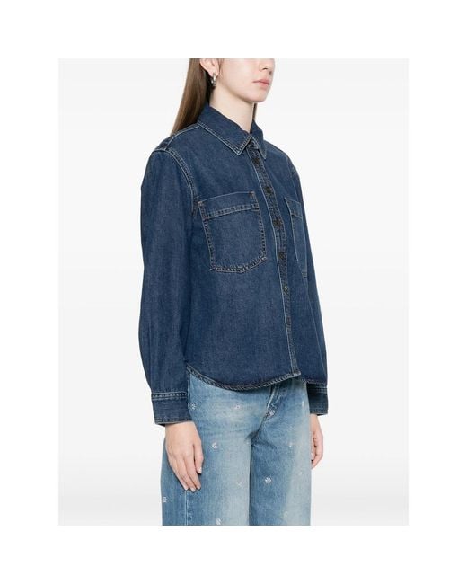 FRAME Blue Shirt Cotton-Lyocell