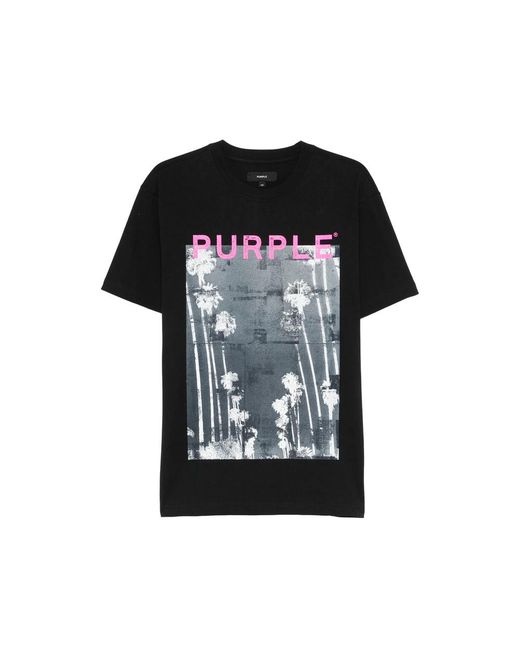 Purple Brand Black Mirage Graphic-Print T-Shirt for men