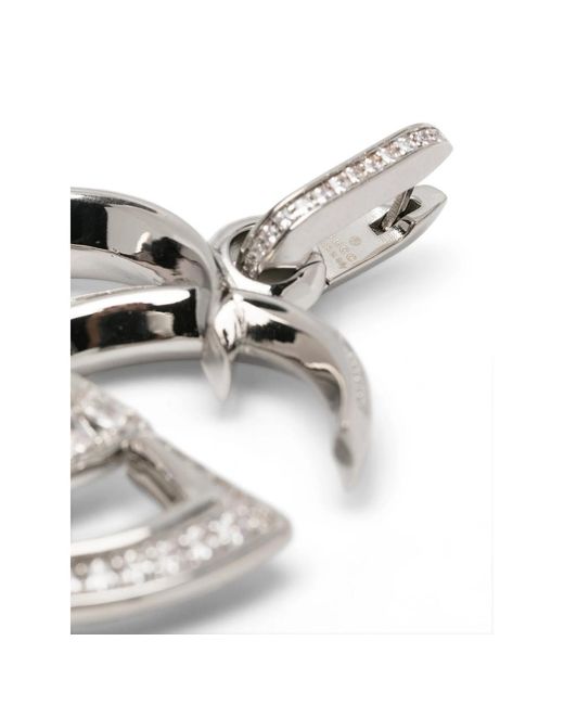 Gucci White Gg Marmont Crystal-Embellished Earrings